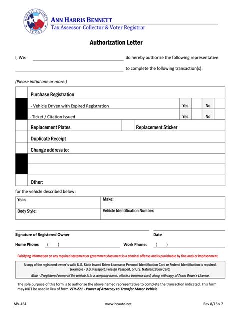 Harris County Authorization Letter Fill And Sign Printable Template