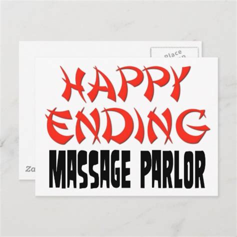 happy ending massage parlor postcard zazzle
