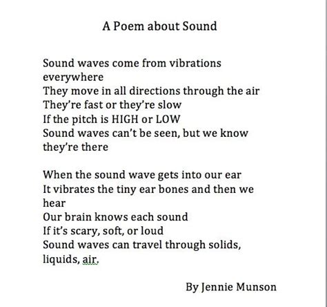 A Poem About Sound Primary Sound Science Science Poems Teacher Poems
