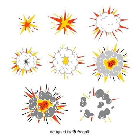 Free Vector Hand Drawn Cartoon Explosion Effect Collection
