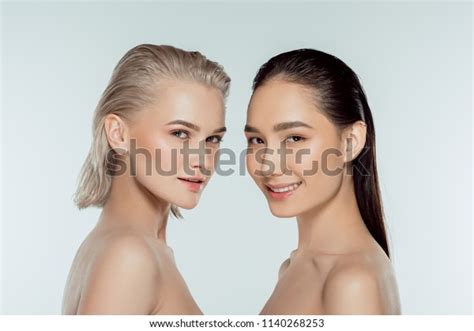 Stylish Nude Multicultural Girls Isolated On Shutterstock