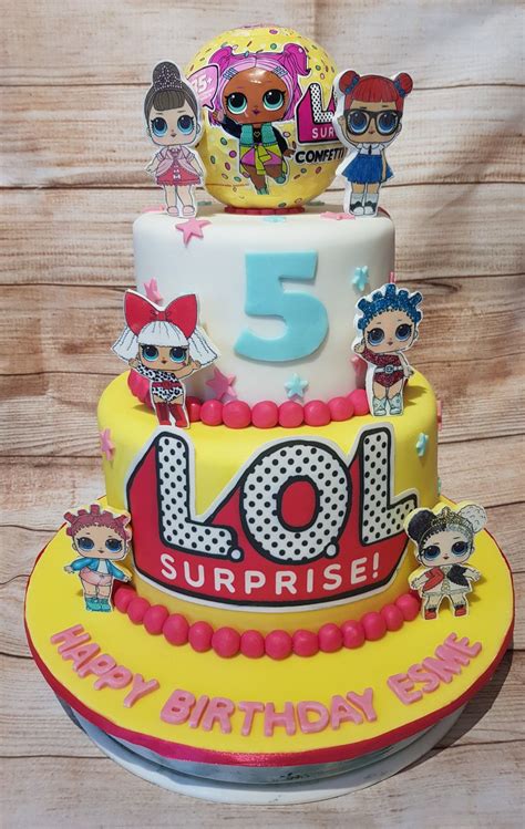 Present surprise series 2, including an adorable 3 doll with glitter and shimmer details. LOL Doll confetti yellow pink girls birthday cake | Funny ...