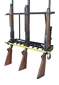 Measure the width of the wall you want to put the gun storage rack on with a tape the locking loop hanger attaches to the wall panel and allows for a cable to go through the hole and. Amazon.com: 9 Locking Gun Rack for Wall & Floor Mount ...