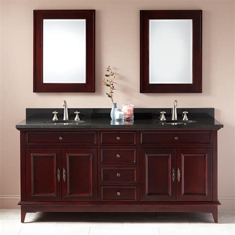 Not only do double vanities look luxurious and add value to your home, but they also allow two people to get ready in the same bathroom without getting in each. 72" Montgomery Double Vanity for Undermount Sinks - Red Walnut - Bathroom | Bathroom vanity ...