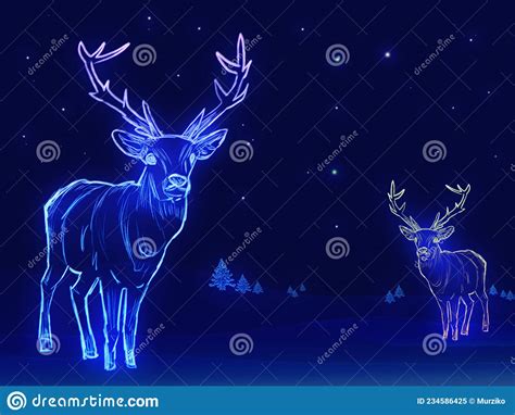 Glowing Deer Stock Illustration Illustration Of Deer 234586425