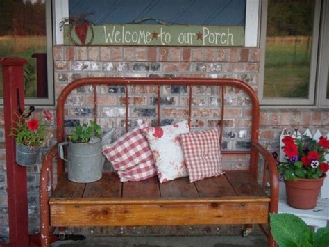 They are generally designed with bars for the headboard and footboard. .bench made from bed frame (With images) | Porch ...