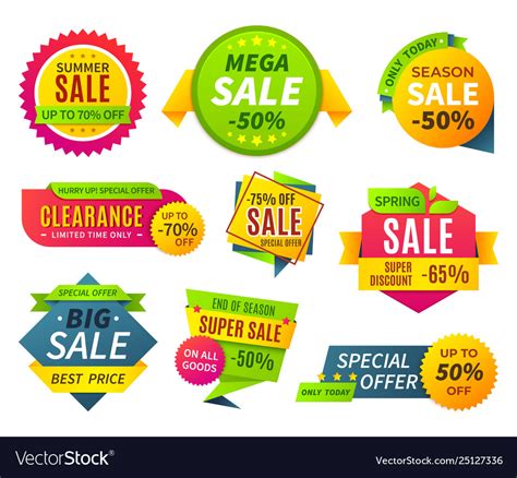 Sale Banners Price Tag Promotion Stickers Labels Vector Image