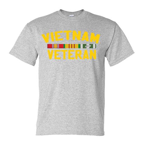 Vietnam Veteran Ribbon Gray T Shirt Vietnam Veteran T Shirts