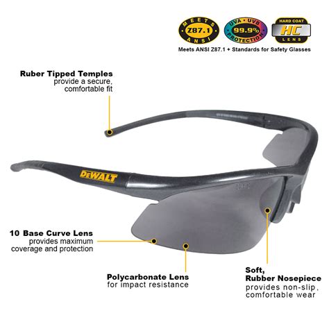 Dewalt Dpg51 9d Radius Black Frame Safety Glasses Indoor Outdoor Dwsdpg51 9d