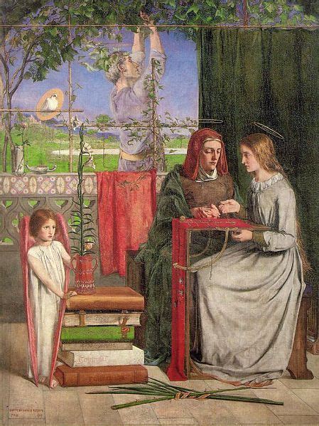 the girlhood of mary virgin 1849 models the artist s mother for st anne and his sister