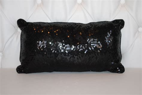 Classic Party Rentals Black Sequin Pillow Black And White Design