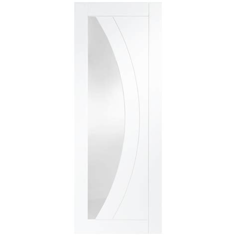 Salerno Internal White Primed Door With Clear Glass 2040 X 726 X 40mm