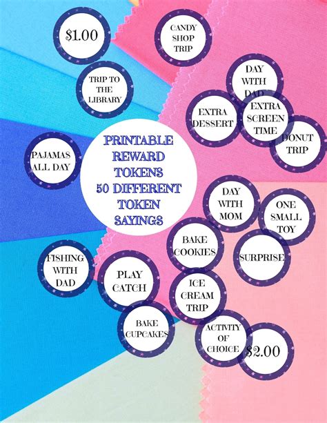 Reward Tokens Printable Reward Tokens Child Reward Tokens Chore