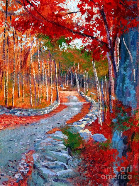 Red Maple Road Plein Aire Painting By David Lloyd Glover Fine Art America