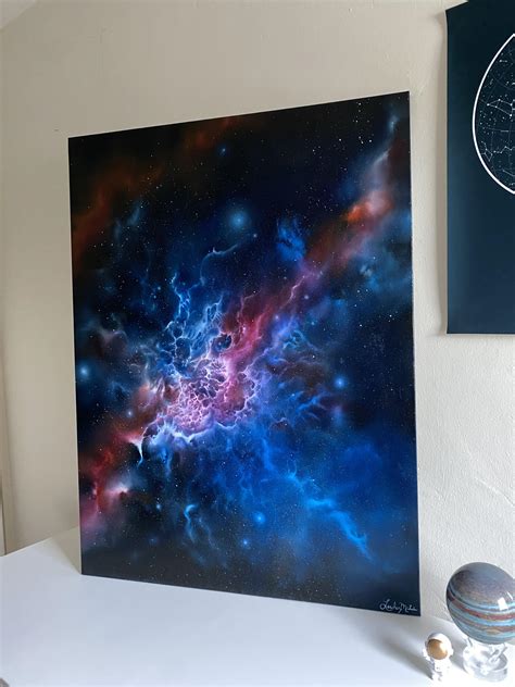 My First Large Oil Abstract Nebula Painting OC R Spaceporn