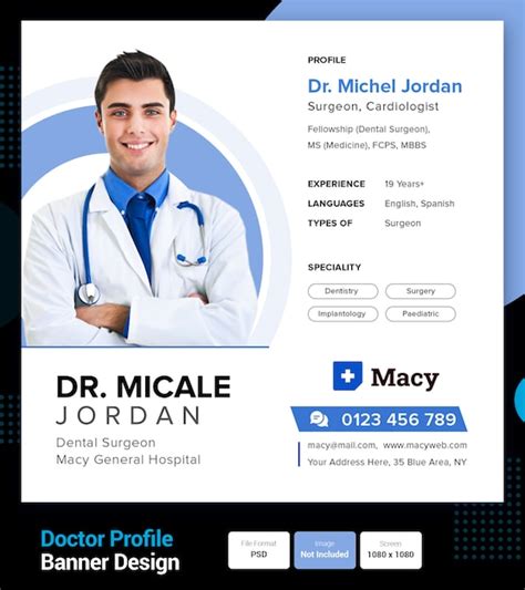 Premium Psd Doctor Profile Resume Or Cv Design