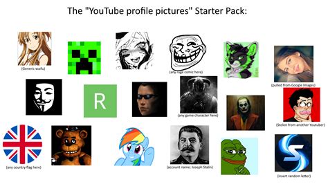 Youtube Profile Pictures Starter Pack Rstarterpacks Starter Packs