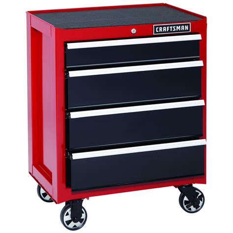 Craftsman 26 In 4 Drawer Heavy Duty Ball Bearing Rolling Cabinet Red