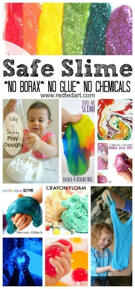 No Borax Easy Slime Recipes Red Ted Art Kids Crafts Easy Slime
