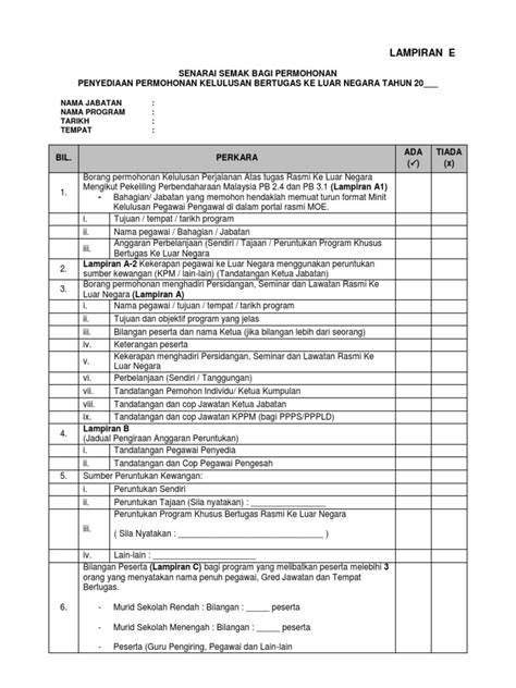 Tata cara pengiriman barang ke luar negeri yang benar. Borang Lawatan Rasmi Ke Luar Negara.pdf