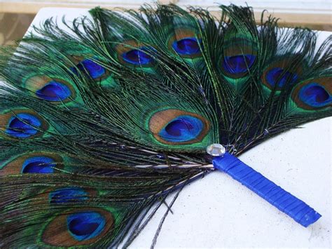 Custom Peacock Feather Favor Fan Costume Accessory For Piratecolleen