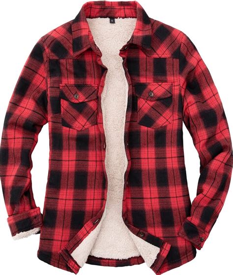 Zenthace Womens Sherpa Fleece Lined Flannel Shirt Jacket Shopstyle