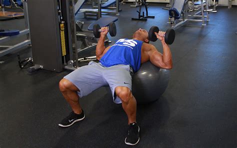 Exercise Ball Dumbbell Bench Press: Video Exercise Guide ...