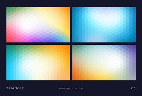 Colorful Abstract Triangle Vector Mosaic Backgrounds Set 264176 Vector