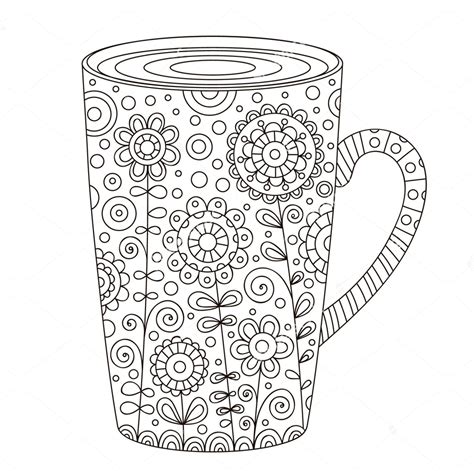Mug Coloring Page Printable