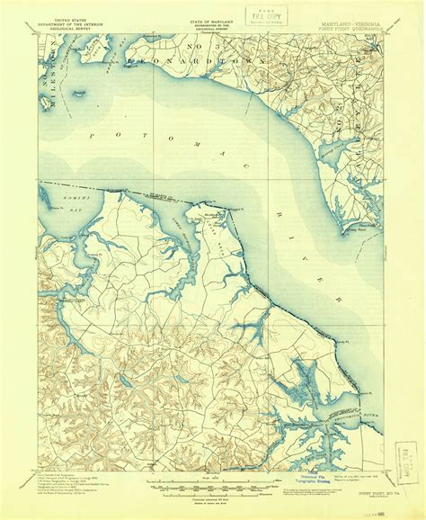 Piney Point Maryland 1901 1945 Usgs Old Topo Map 15x15 Quad Old Maps