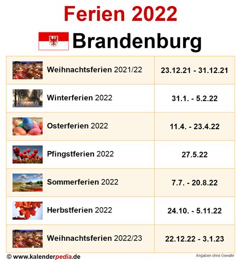 Ferien Brandenburg 2022 220 Bersicht Der Ferientermine