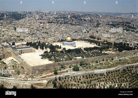 Jerusalem Aerial View From Southeast With The Temple Mount And The
