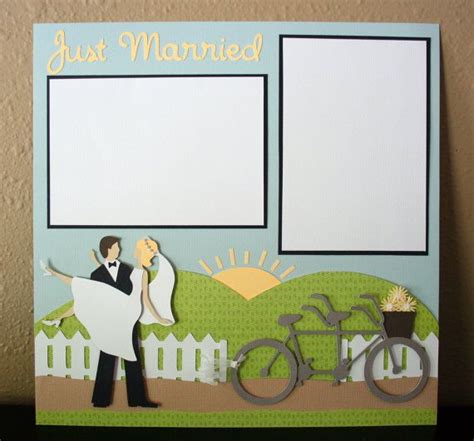 Just Married Wedding 12 X 12 Premade Scrapbook Page By Scrappyfeet 13 00 Wedding Scrapbook