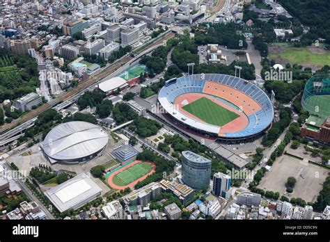 Tokyo Olympic Stadium Tokyo Japan Aerial View Of Proposed Venue For