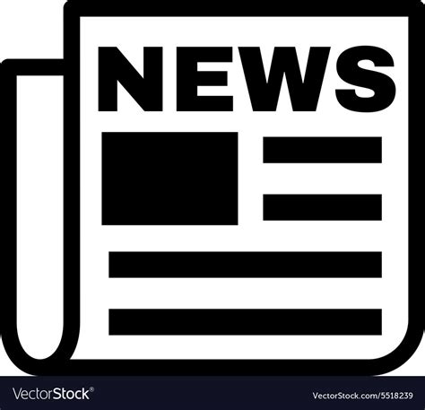 The News Icon Newspaper Symbol Flat Royalty Free Vector