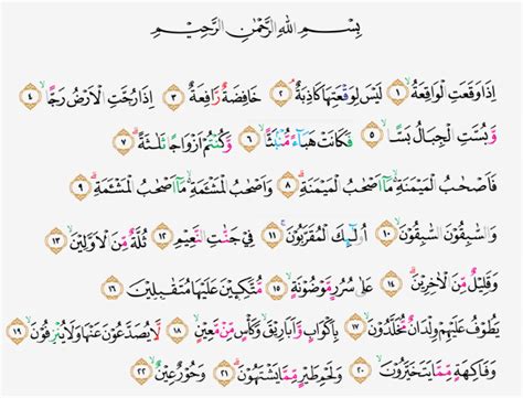 Tajwid Surat Al Waqiah Ayat 1 10
