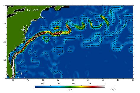 Current Velocities Of The Gulf Stream