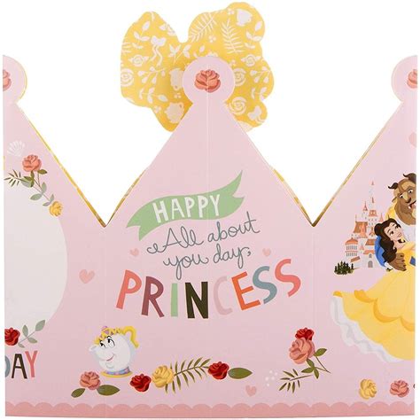 Hallmark Disney Princess Belle Ages 26 Wearable Crown Birthday Card