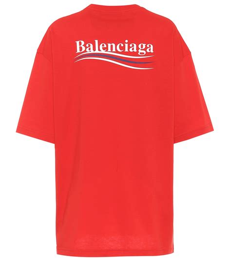 Balenciaga men logo printed black tee. Balenciaga Logo Cotton T-shirt in Red - Save 44% - Lyst