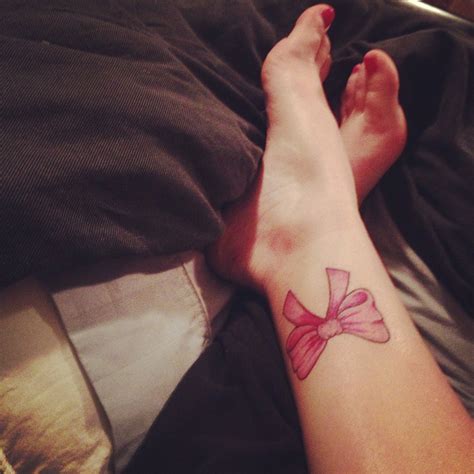 My Bow Tattoo Tattoo Bow Pink Cute Girly Ankle Foot Love Bow