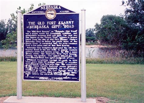 Nebraska Historical Marker The Old Fort Kearny Nebraska City Road