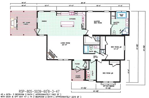 3 Bedroom Floor Plan: F-5039 - Hawks Homes | Manufactured & Modular