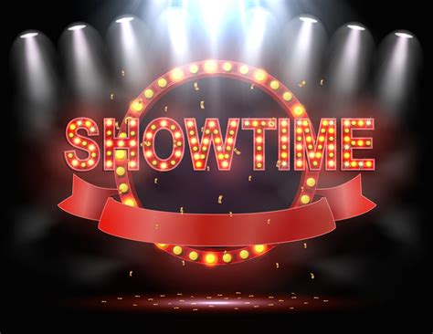 Showtime Background Illuminated By Spotlights 5092440 Vector Art At