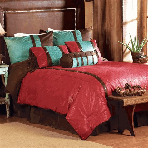 western bedding super king size cheyenne red bed setlone