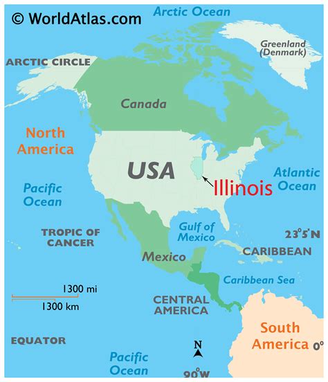 Illinois Latitude, Longitude, Absolute and Relative Locations - World Atlas