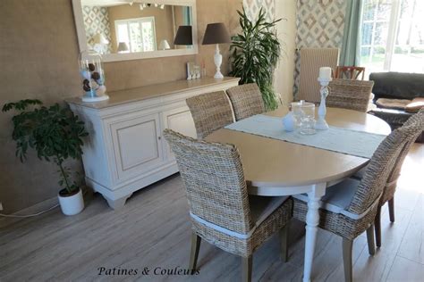 Salle à manger en merisier relookée - Patines & Couleurs
