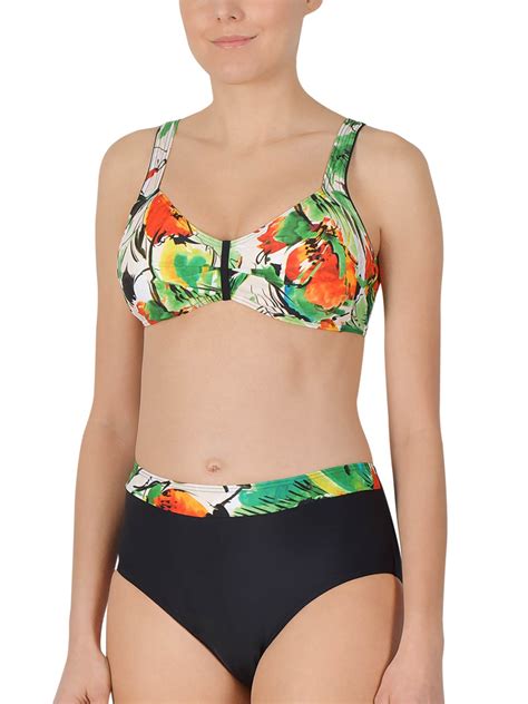 Naturana Naturana BLACK Tropical Print Padded High Waist Bikini Set