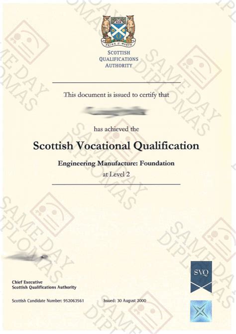 Buy Authentic Scottish Qualifications Authority Certificates