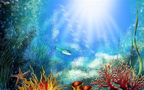 Hd Wallpaper Underwater World Okean Corals Tropical Colorful Fish Hd
