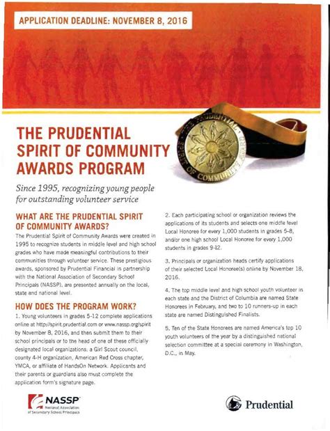 The Prudential Spirit Of Community Awards Prudential Awards Program